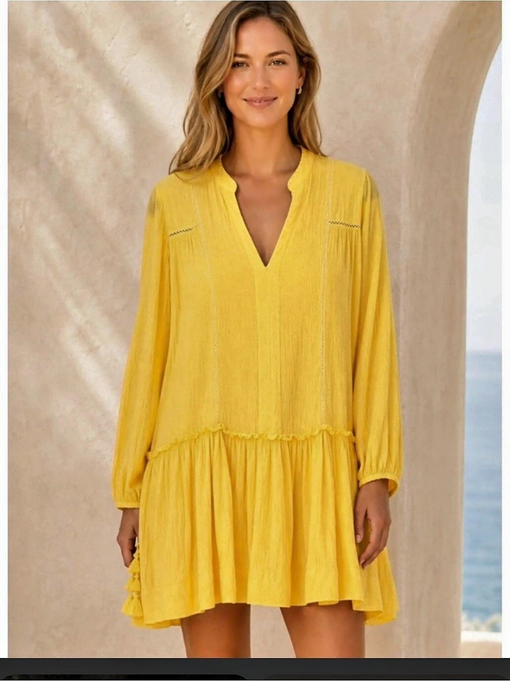 Pomander Place Yellow Mini Dress, XL